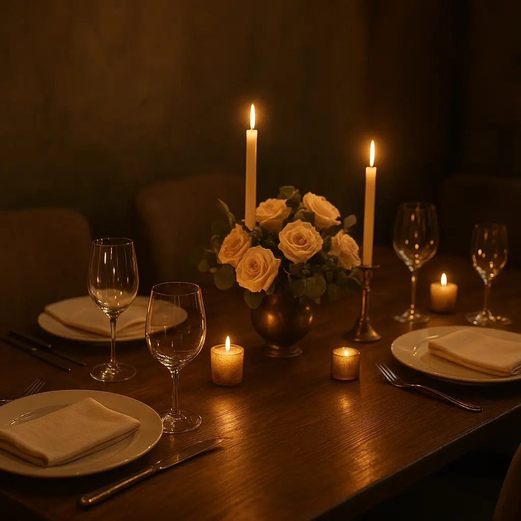 Elegantes Setup für ein privates Event-Dinner